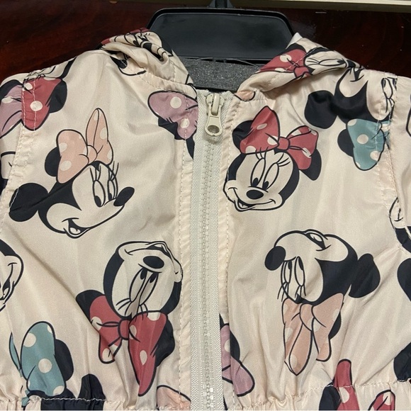 Disney Junior Minnie Mouse Girl’s Hooded Rain Jacket with Bow Size 3T Outdoors - Picture 8 of 12